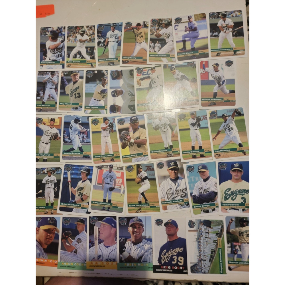 60+ Eugene Emeralds Baseball Trading Card Lot Em's Minor League